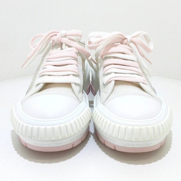 LOUIS VUITTON LV Squad Line Monogram Sneakers - White Light Pink 645-081825 - Picture 5 of 11